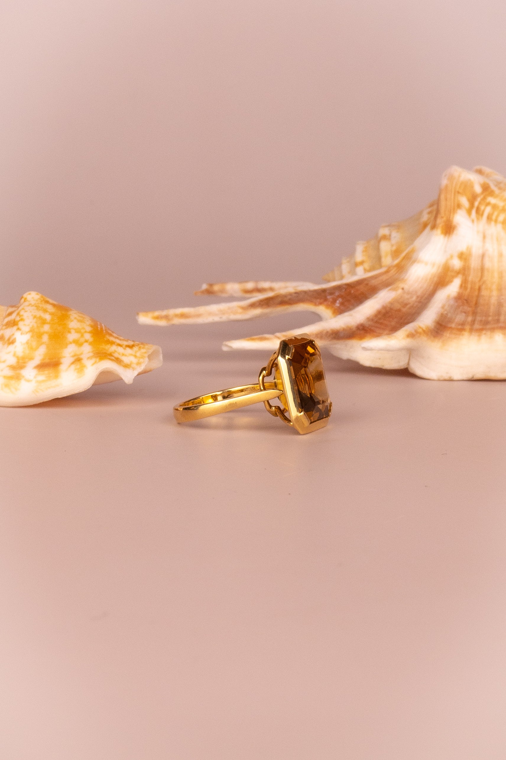 18ct Yellow Gold Asscher Cut Citrine Ring