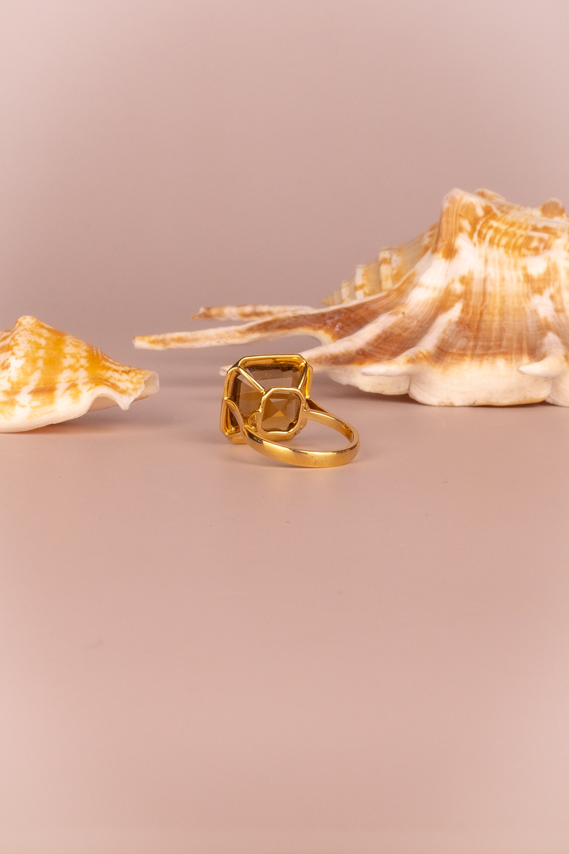 18ct Yellow Gold Asscher Cut Citrine Ring