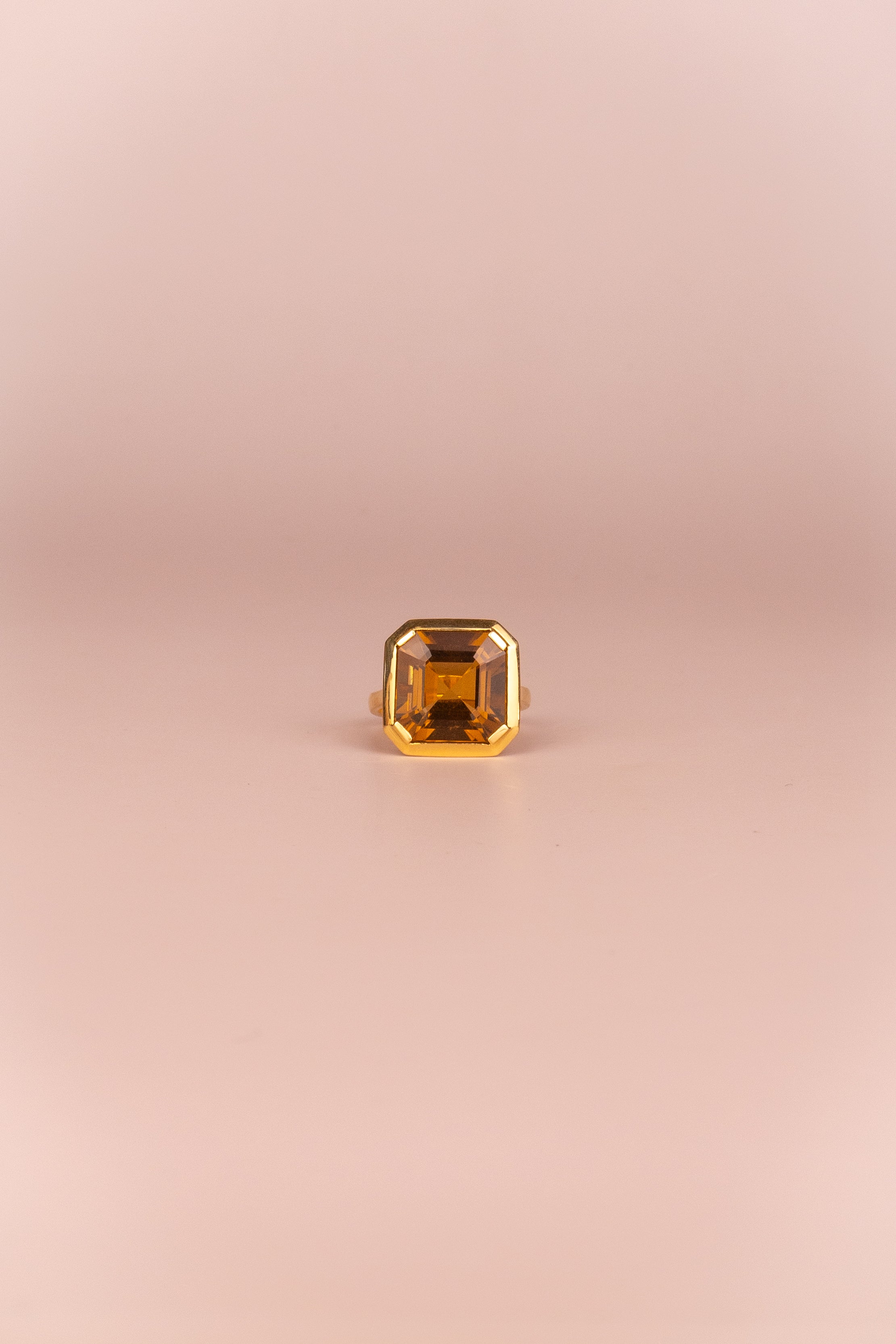 18ct Yellow Gold Asscher Cut Citrine Ring