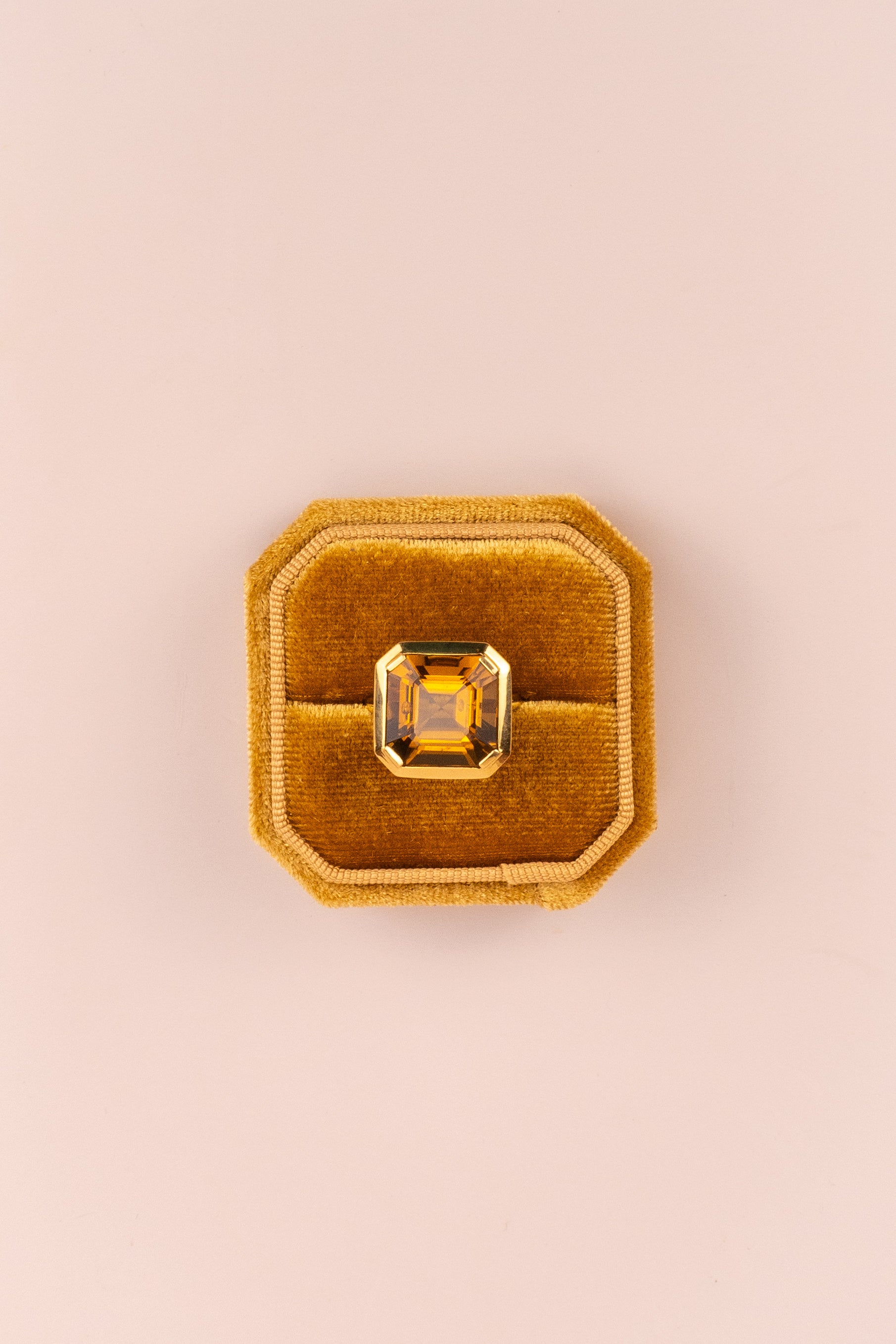 18ct Yellow Gold Asscher Cut Citrine Ring